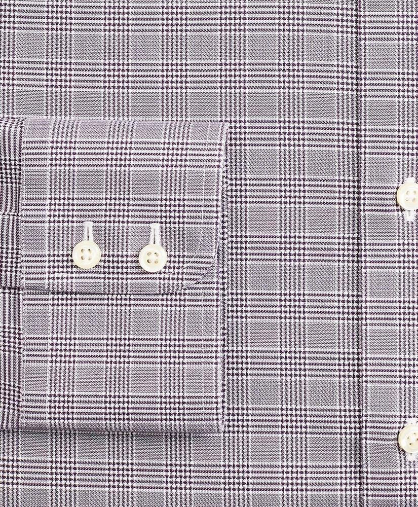 Stretch Madison Relaxed-Fit Dress Shirt, Non-Iron Royal Oxford English Collar Glen Plaid, image 3