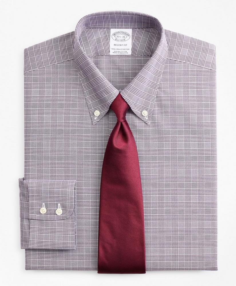 Stretch Regent Regular-Fit Dress Shirt, Non-Iron Royal Oxford Button-Down Collar Glen Plaid, image 1