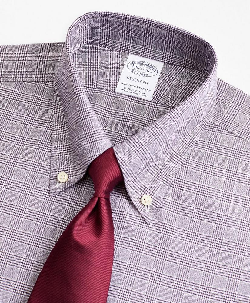 Stretch Regent Regular-Fit Dress Shirt, Non-Iron Royal Oxford Button-Down Collar Glen Plaid, image 2