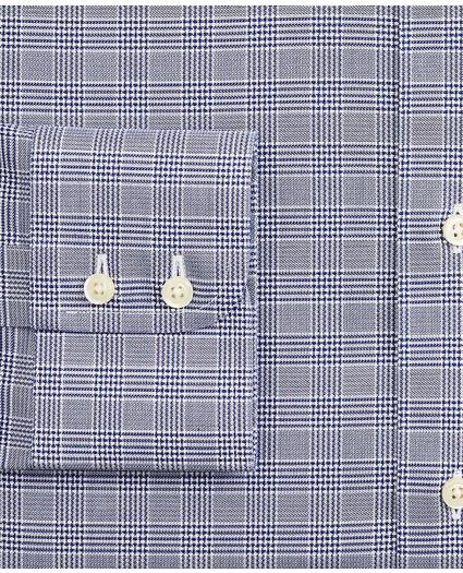 Stretch Milano Slim-Fit Dress Shirt, Non-Iron Royal Oxford Button-Down Collar Glen Plaid, image 3