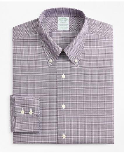 Stretch Milano Slim-Fit Dress Shirt, Non-Iron Royal Oxford Button-Down Collar Glen Plaid, image 4
