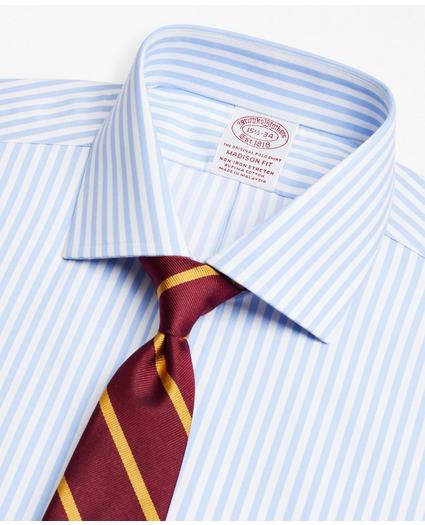 Stretch Madison Relaxed-Fit Dress Shirt, Non-Iron Twill English Collar Bold Stripe, image 2