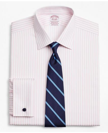Stretch Madison Relaxed-Fit Dress Shirt, Non-Iron Twill Ainsley Collar French Cuff  Bold Stripe, image 1