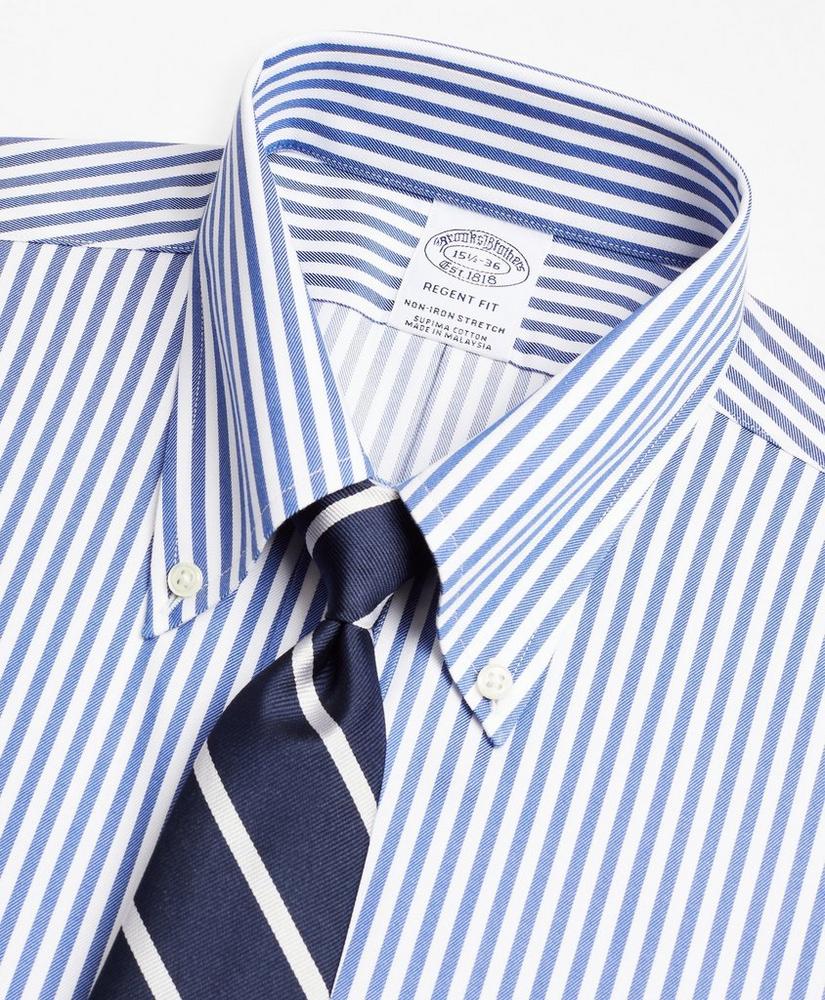 Stretch Regent Regular-Fit Dress Shirt, Non-Iron Twill Button-Down Collar Bold Stripe, image 2
