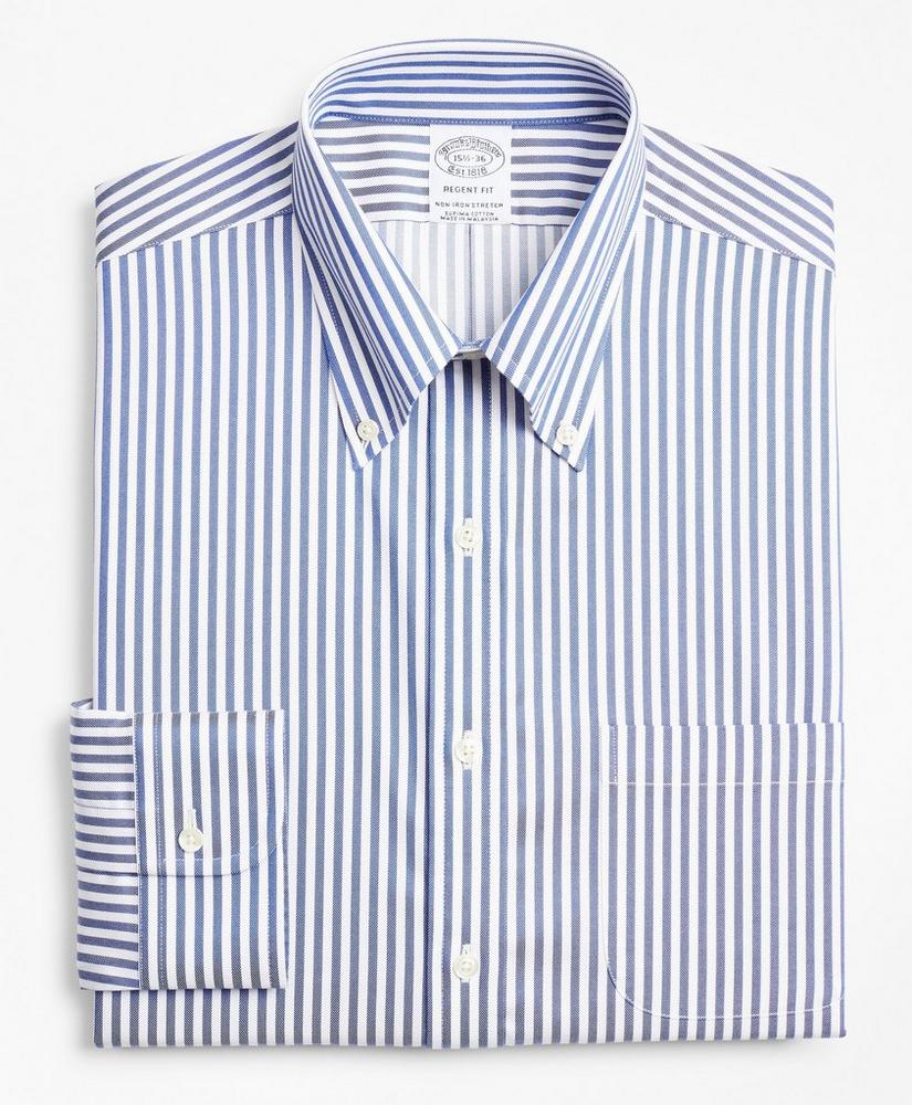 Stretch Regent Regular-Fit Dress Shirt, Non-Iron Twill Button-Down Collar Bold Stripe, image 4