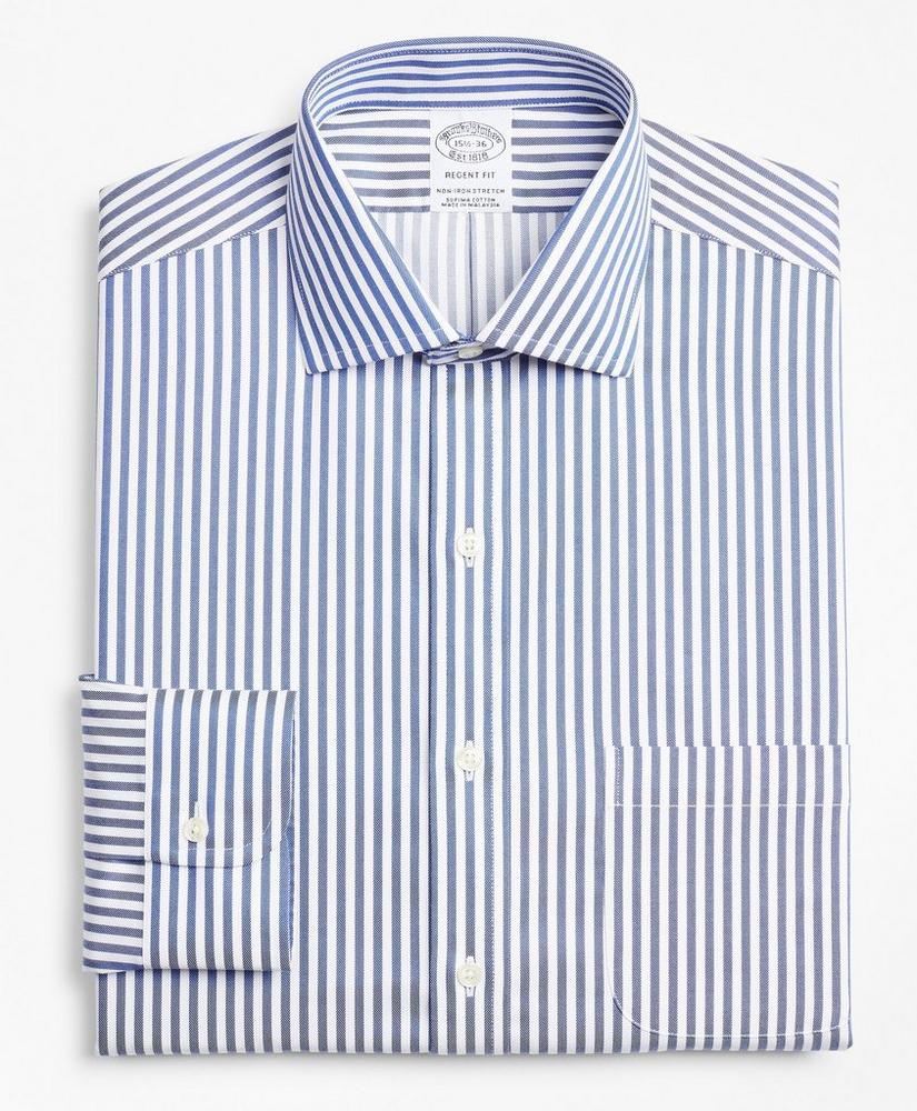 Stretch Regent Regular-Fit Dress Shirt, Non-Iron Twill English Collar Bold Stripe, image 4