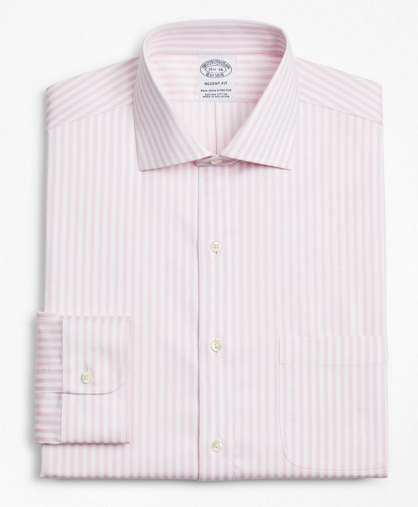 Stretch Regent Regular-Fit Dress Shirt, Non-Iron Twill English Collar Bold Stripe, image 5
