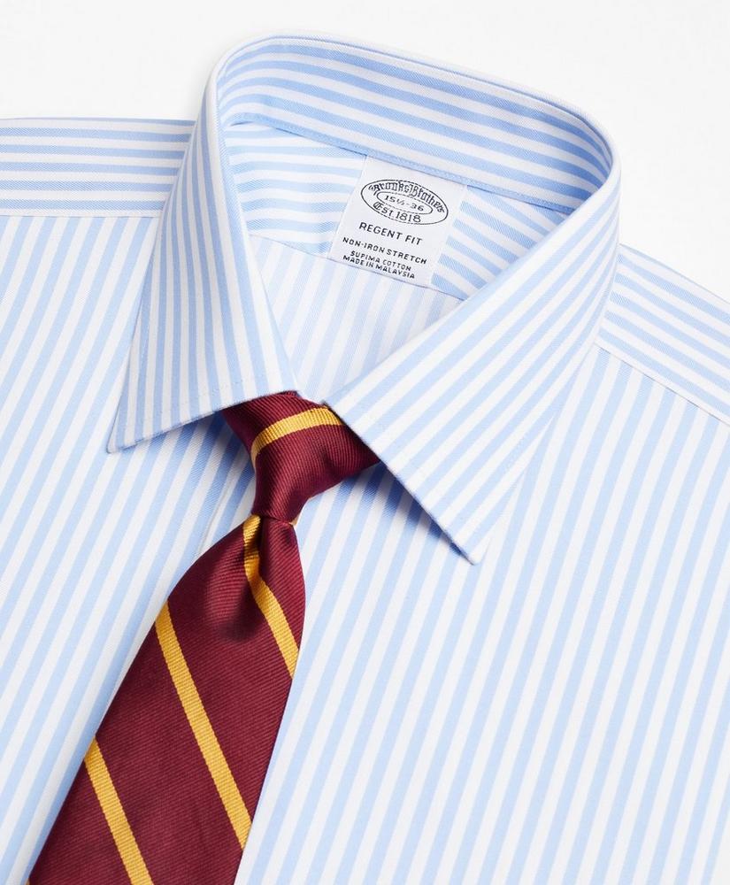 Stretch Regent Regular-Fit Dress Shirt, Non-Iron Twill Ainsley Collar French Cuff Bold Stripe, image 2