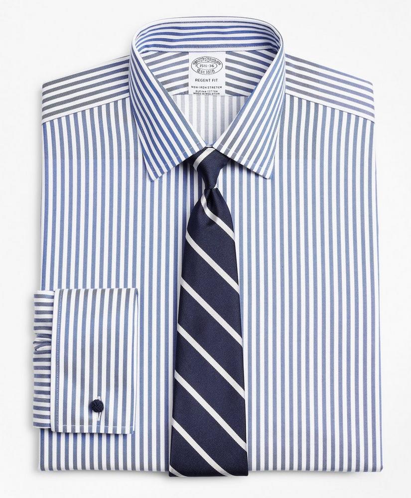 Stretch Regent Regular-Fit Dress Shirt, Non-Iron Twill Ainsley Collar French Cuff Bold Stripe, image 1
