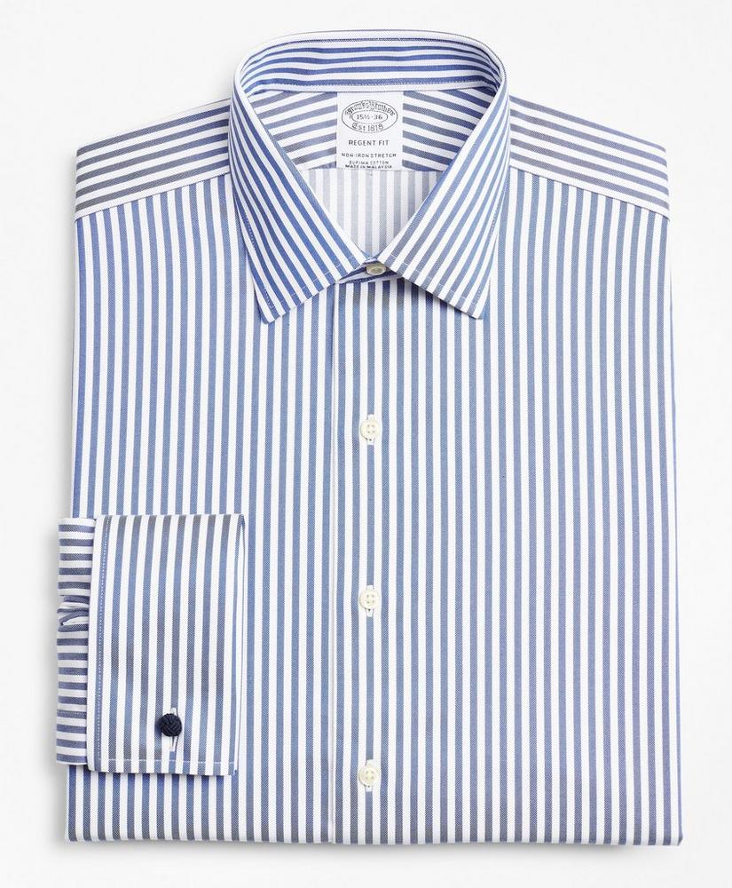 Stretch Regent Regular-Fit Dress Shirt, Non-Iron Twill Ainsley Collar French Cuff Bold Stripe, image 4