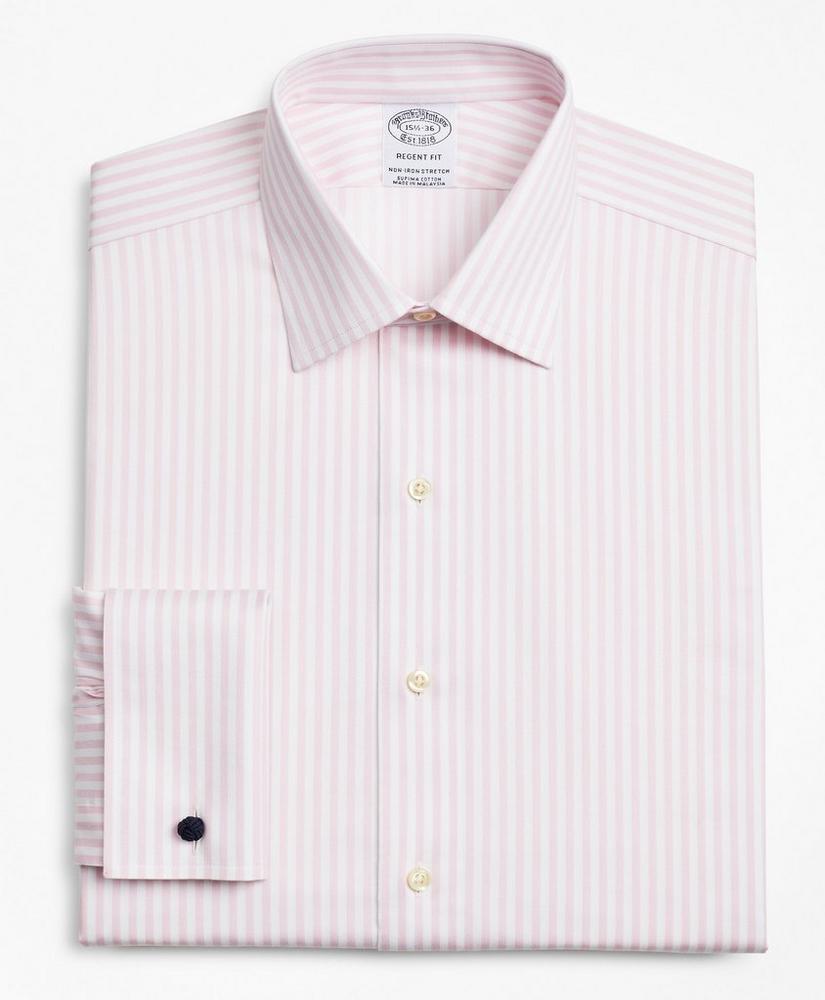 Stretch Regent Regular-Fit Dress Shirt, Non-Iron Twill Ainsley Collar French Cuff Bold Stripe, image 4