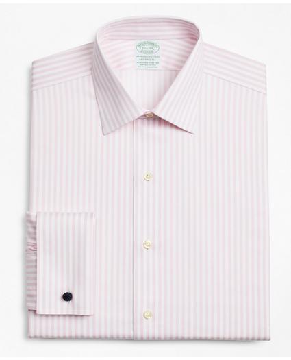 Stretch Milano Slim-Fit Dress Shirt, Non-Iron Twill Ainsley Collar French Cuff Bold Stripe, image 4