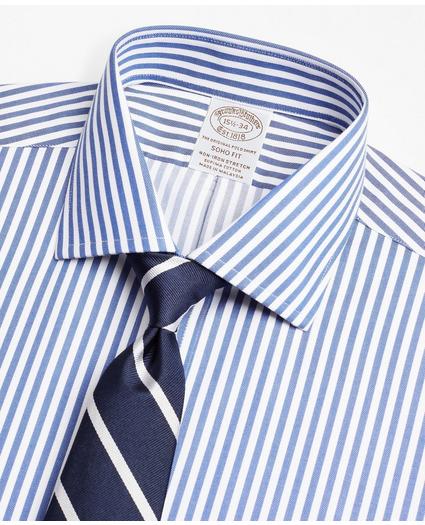 Stretch Soho Extra-Slim-Fit Dress Shirt, Non-Iron Twill English Collar Bold Stripe, image 2