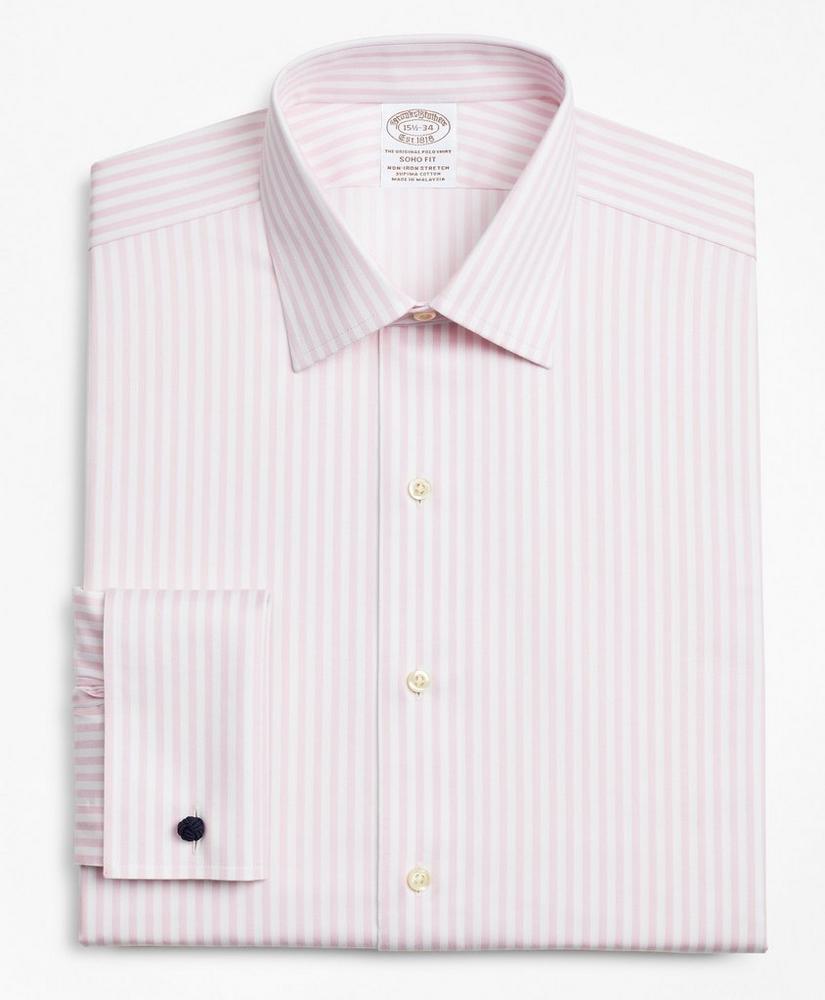 Stretch Soho Extra-Slim-Fit Dress Shirt, Non-Iron Twill Ainsley Collar French Cuff Bold Stripe, image 4
