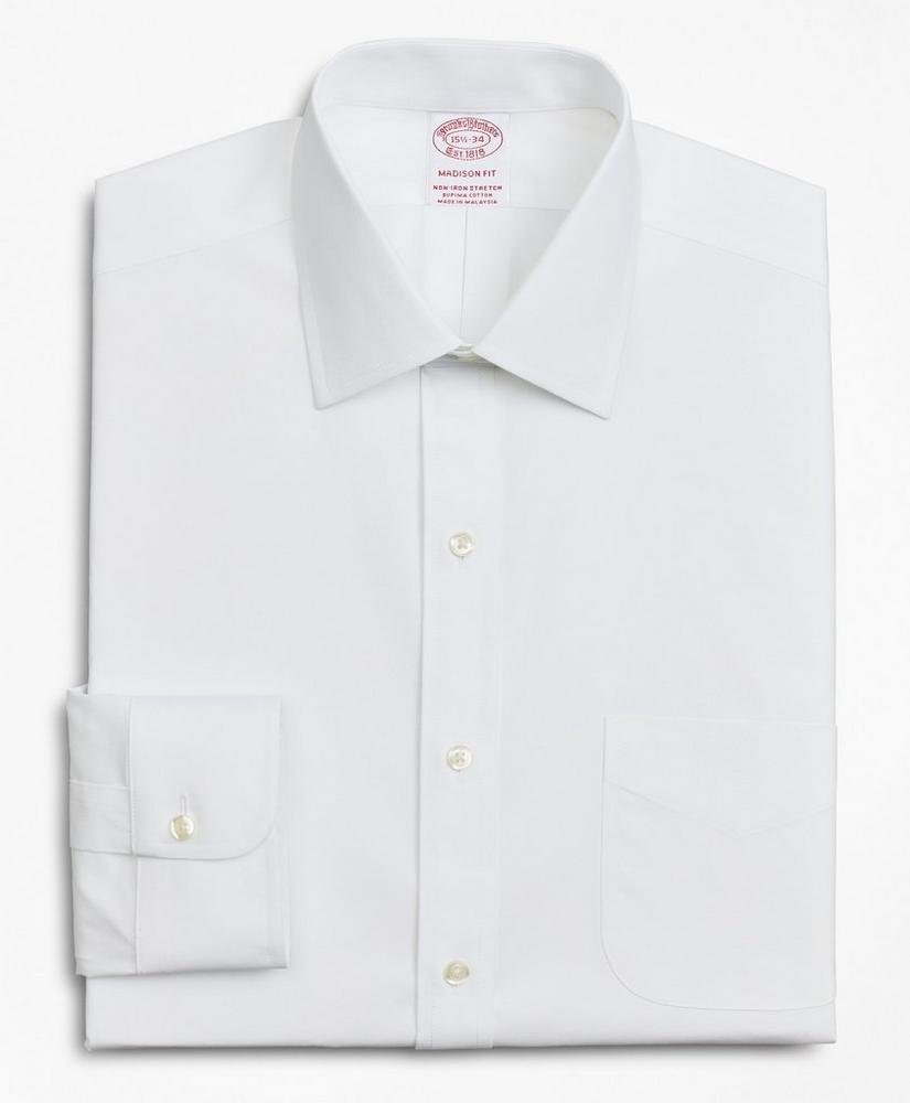 Stretch Madison Relaxed-Fit Dress Shirt, Non-Iron Poplin Ainsley Collar, image 4