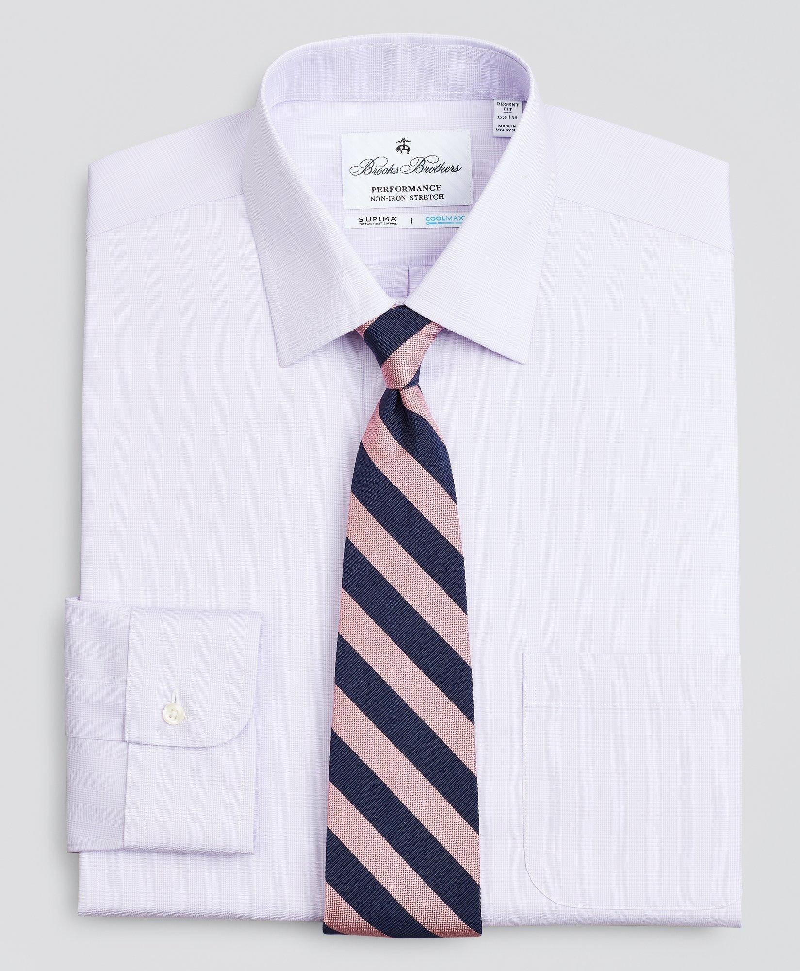 Regent Regular-Fit Dress Shirt, Performance Non-Iron with COOLMAX®, Ainsley  Collar Twill Check