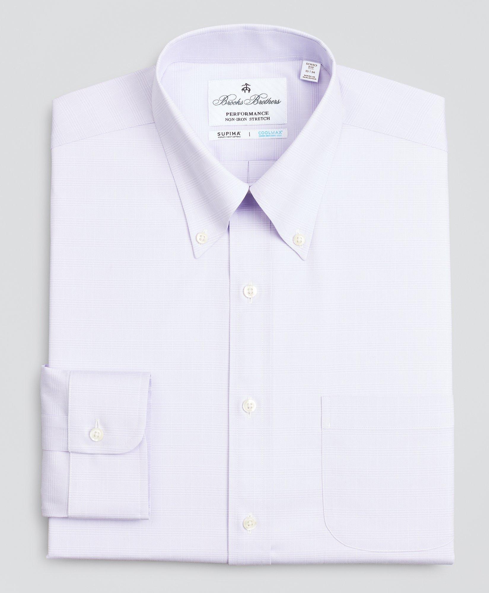 Zus Kameraad aanval Soho Extra-Slim Fit Dress Shirt, Performance Non-Iron with COOLMAX®,  Button-Down Collar Twill Check