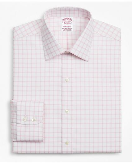Stretch Madison Relaxed-Fit Dress Shirt, Non-Iron Twill Ainsley Collar Grid Check, image 4