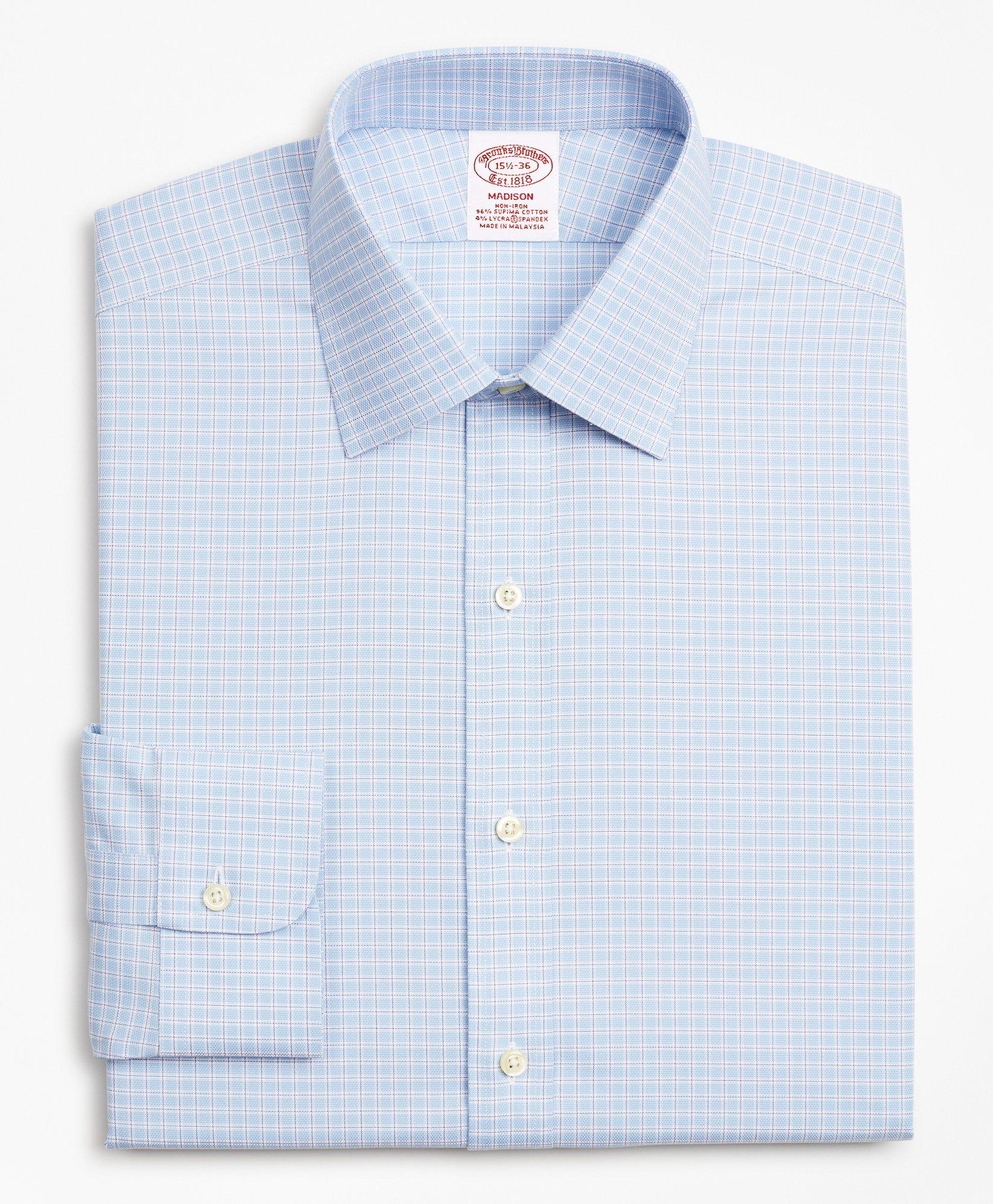 Stretch Madison Relaxed-Fit Dress Shirt, Non-Iron Royal Oxford Ainsley ...