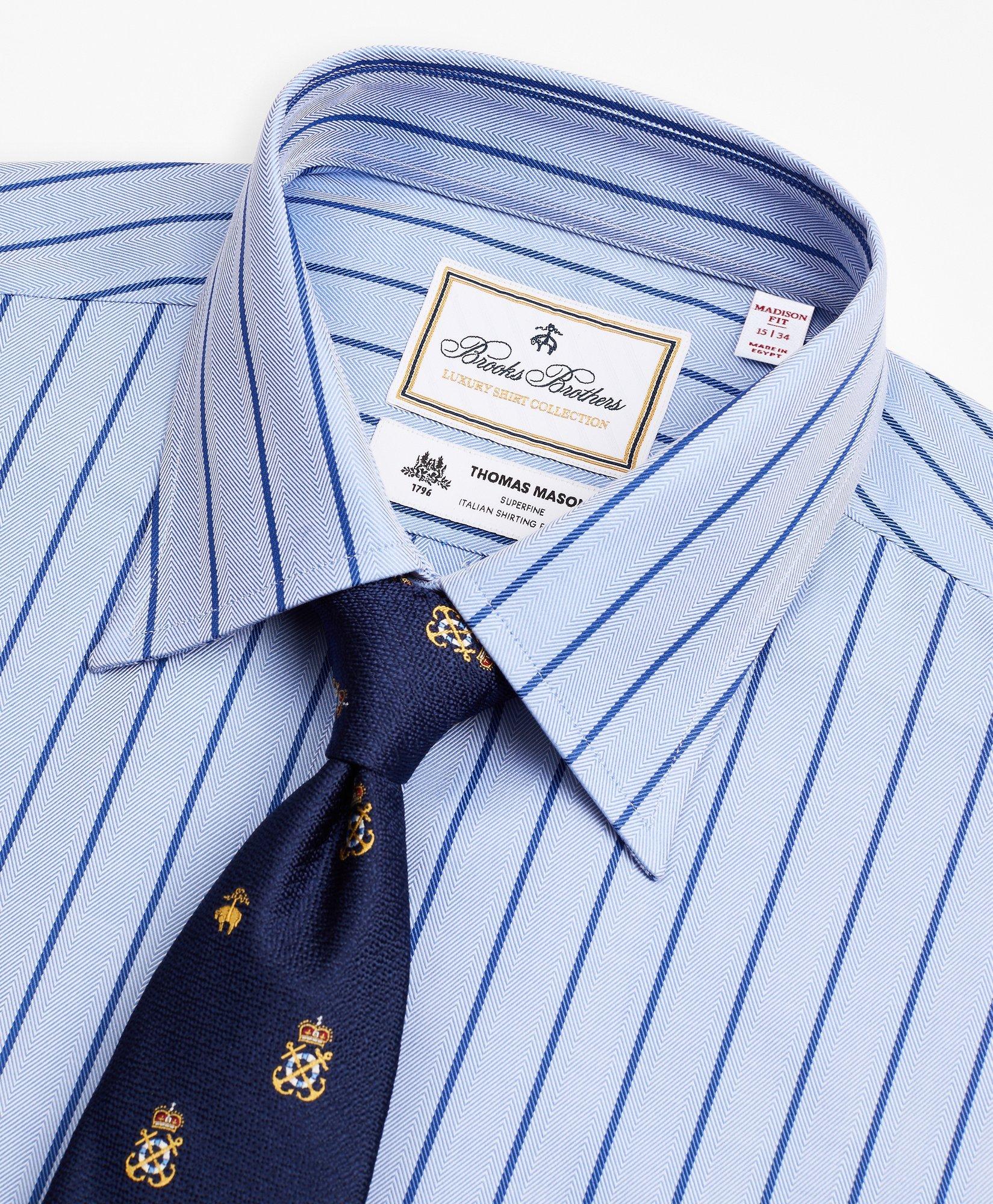 Luxury Collection Madison RelaxedFit Dress Shirt, Franklin Spread Collar Herringbone Stripe