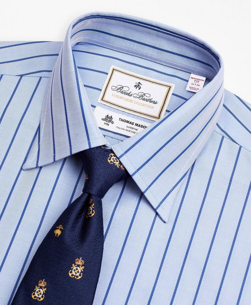 Luxury Collection Madison Relaxed-Fit Dress Shirt, Franklin Spread Collar Herringbone Stripe, image 2