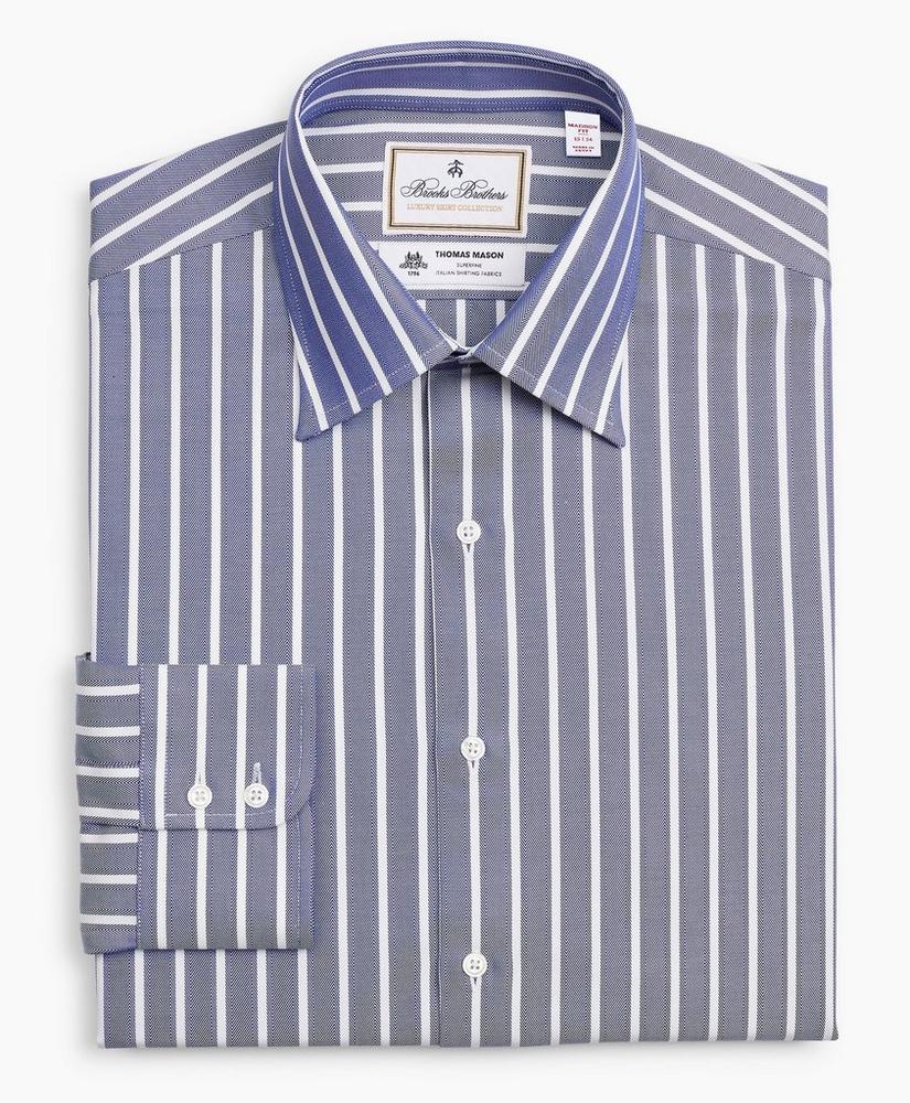 Luxury Collection Madison Relaxed-Fit Dress Shirt, Franklin Spread Collar Herringbone Wide Stripe, image 4