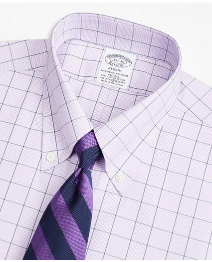 Stretch Regent Regular-Fit Dress Shirt, Non-Iron Pinpoint Button-Down Collar Glen Plaid, image 2