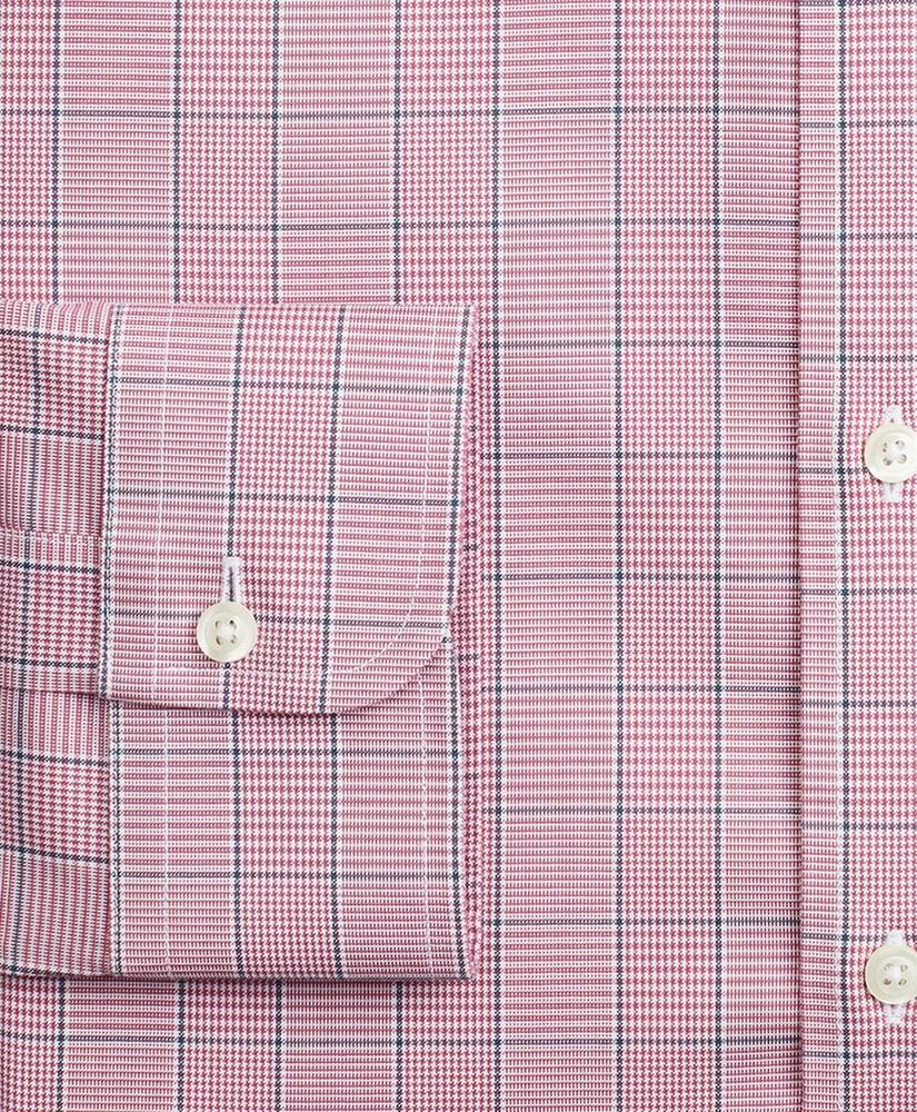 Stretch Madison Relaxed-Fit Dress Shirt, Non-Iron Pinpoint Button-Down Collar Glen Plaid, image 3