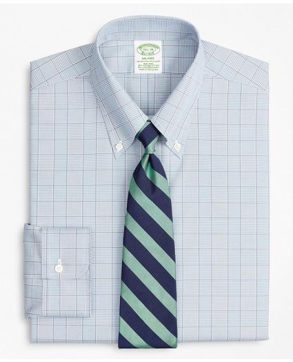 Stretch Milano Slim-Fit Dress Shirt, Non-Iron Pinpoint Button-Down Collar Glen Plaid, image 1