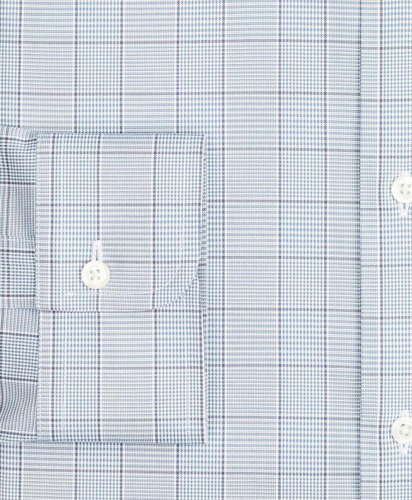 Stretch Milano Slim-Fit Dress Shirt, Non-Iron Pinpoint Button-Down Collar Glen Plaid, image 3