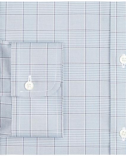Stretch Milano Slim-Fit Dress Shirt, Non-Iron Pinpoint Button-Down Collar Glen Plaid, image 3