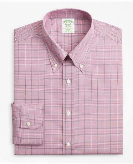 Stretch Milano Slim-Fit Dress Shirt, Non-Iron Pinpoint Button-Down Collar Glen Plaid, image 4