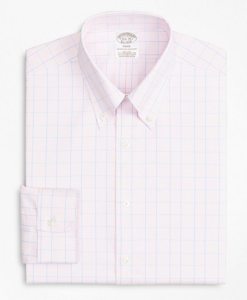 Stretch Soho Extra-Slim-Fit Dress Shirt, Non-Iron Pinpoint Button-Down Collar Glen Plaid, image 4