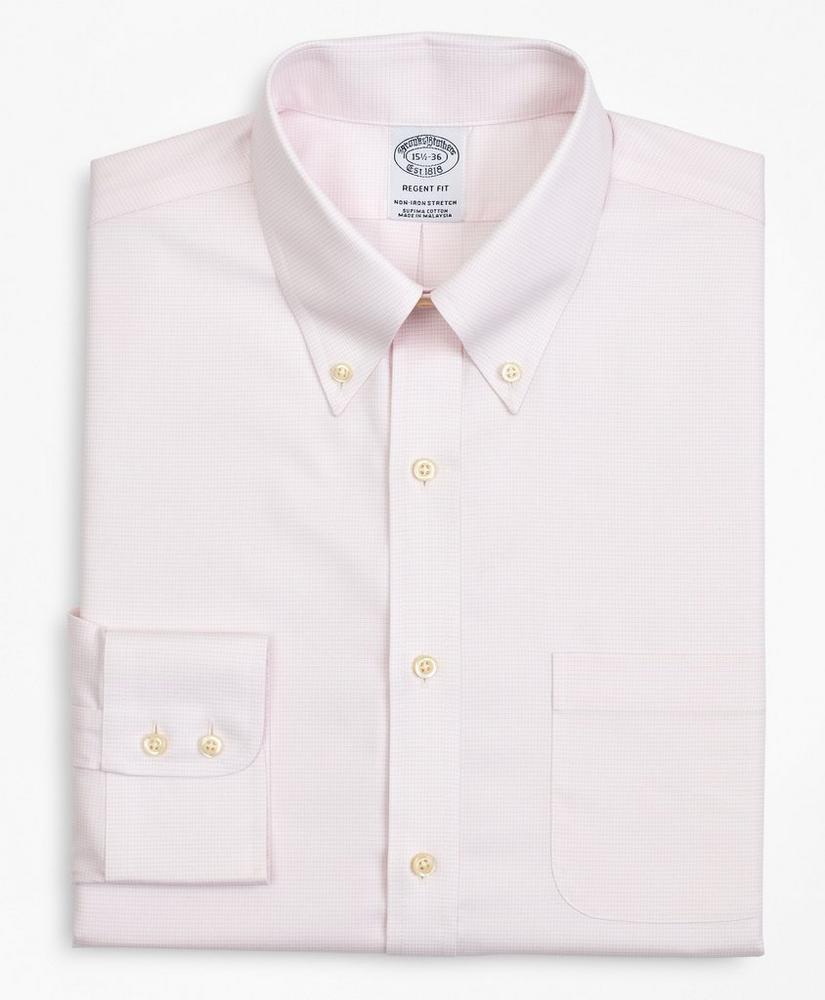 Stretch Regent Regular-Fit Dress Shirt, Non-Iron Twill Button-Down Collar Micro-Check, image 4