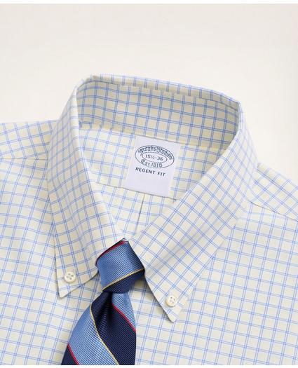 Stretch Regent Regular-Fit Dress Shirt, Non-Iron Poplin Button-Down Collar Grid Check, image 2