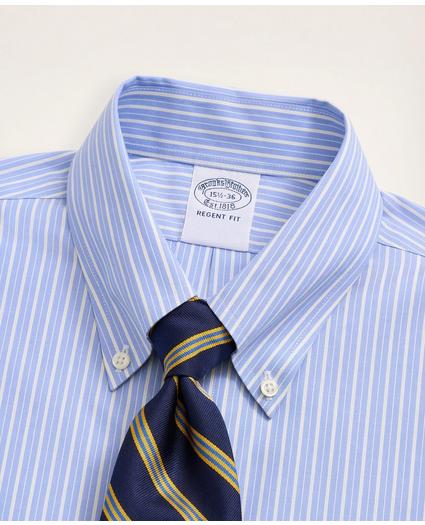 Stretch Regent Regular-Fit Dress Shirt, Non-Iron Poplin Button-Down Collar Ground Alternating Stripe, image 2