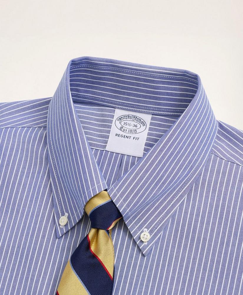 Stretch Regent Regular-Fit Dress Shirt, Non-Iron Poplin Button-Down Collar Ground Stripe, image 2