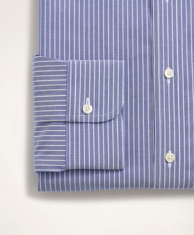 Stretch Regent Regular-Fit Dress Shirt, Non-Iron Poplin Button-Down Collar Ground Stripe, image 4