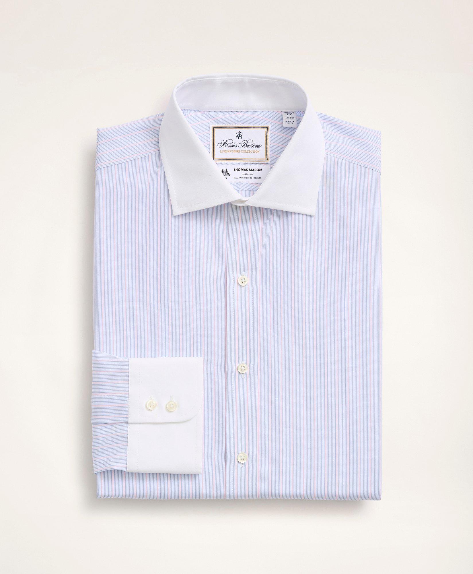 Brooks Brothers x Thomas Mason® Regent Regular-Fit Dress Shirt, Poplin  English Collar Multi-Stripe