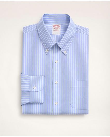 Stretch Madison Relaxed-Fit Dress Shirt, Non-Iron Poplin Button-Down Collar Ground Alternating Stripe, image 3