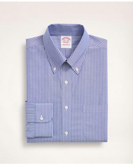 Stretch Madison Relaxed-Fit Dress Shirt, Non-Iron Poplin Button-Down Collar Ground Stripe, image 3