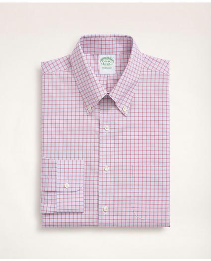 Stretch Milano Slim-Fit Dress Shirt, Non-Iron Poplin Button-Down Collar Grid Check, image 3