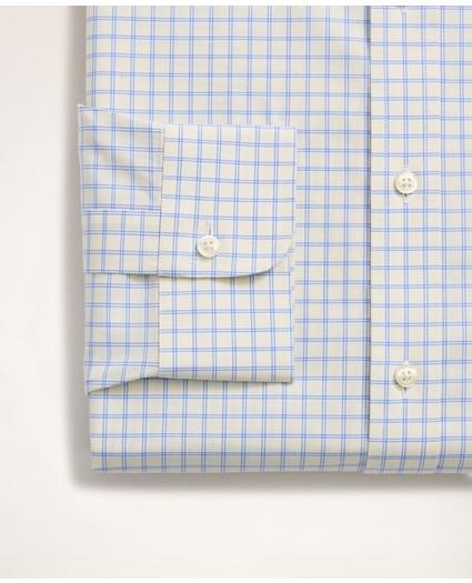 Stretch Milano Slim-Fit Dress Shirt, Non-Iron Poplin Button-Down Collar Grid Check, image 4