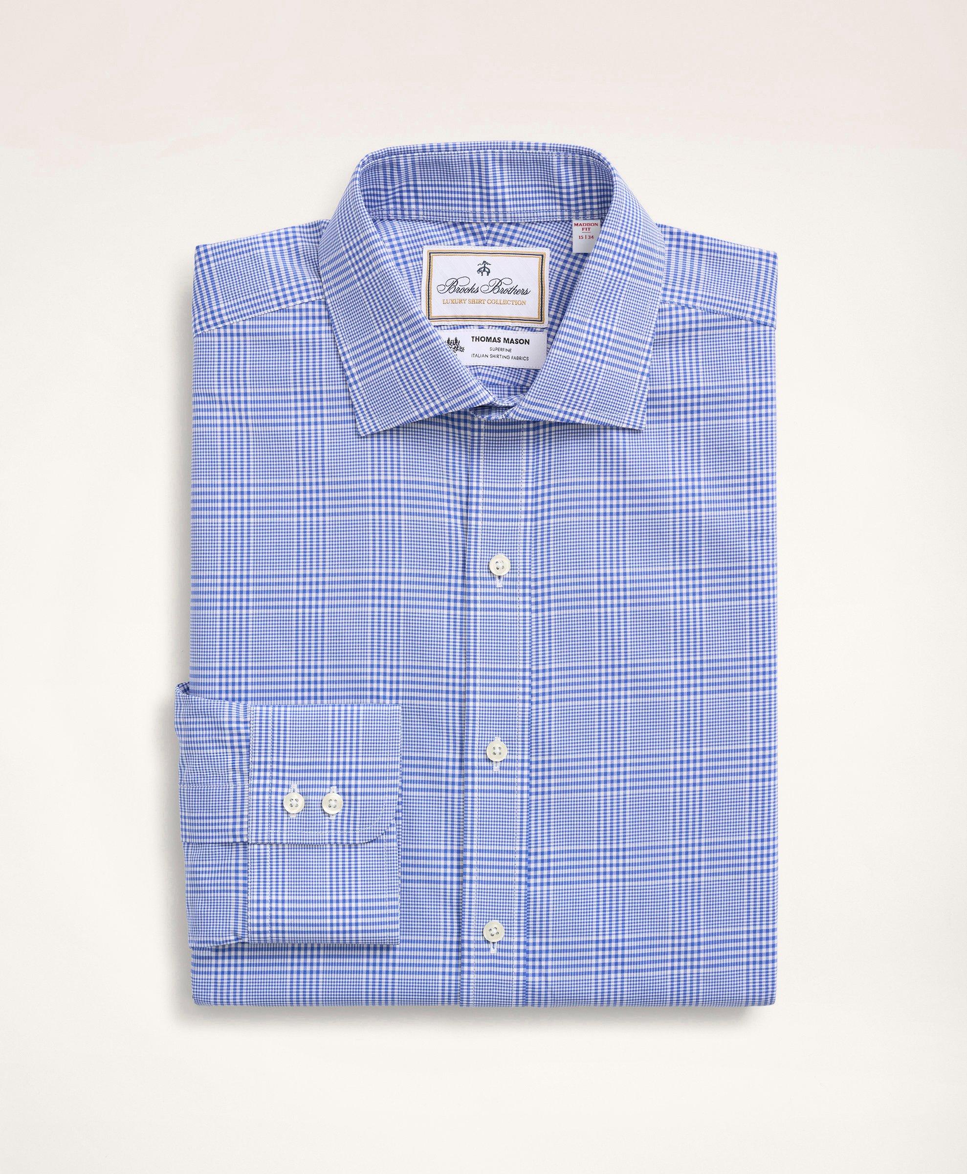 Brooks Brothers x Thomas Mason® Madison Relaxed-Fit Dress Shirt, Poplin  English Collar Bold Check