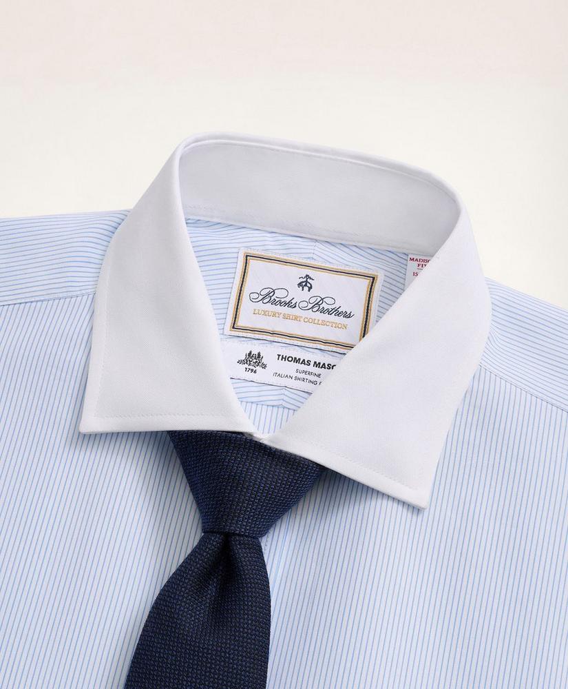 Brooks Brothers x Thomas Mason® Madison Relaxed-Fit Dress Shirt, Pinpoint English Collar Pinstripe, image 2
