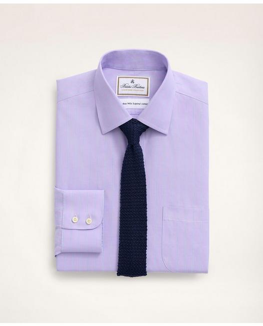 Purple Striped Formal Business Dress Shirt Violet Plaids & Checks French Cuffs 