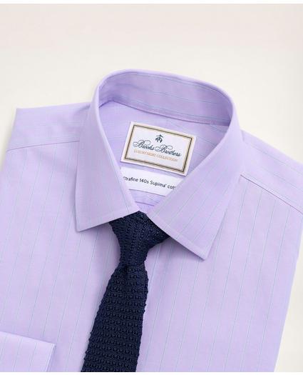 T.M.Lewin Mens Fitted Lilac Oxford Button Cuff Shirt 