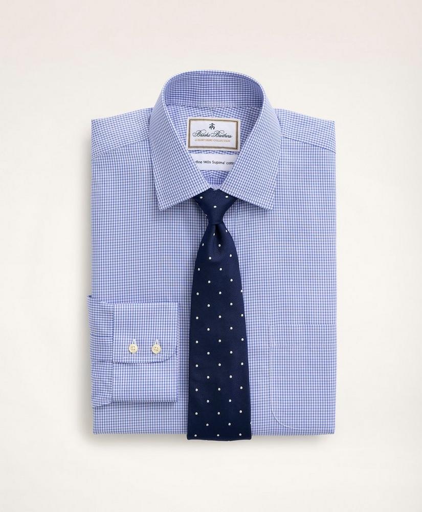 Madison Relaxed-Fit Dress Shirt, Non-Iron Ultrafine Twill Ainsley Collar Micro-Check, image 1
