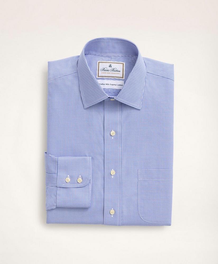 Madison Relaxed-Fit Dress Shirt, Non-Iron Ultrafine Twill Ainsley Collar Micro-Check, image 4