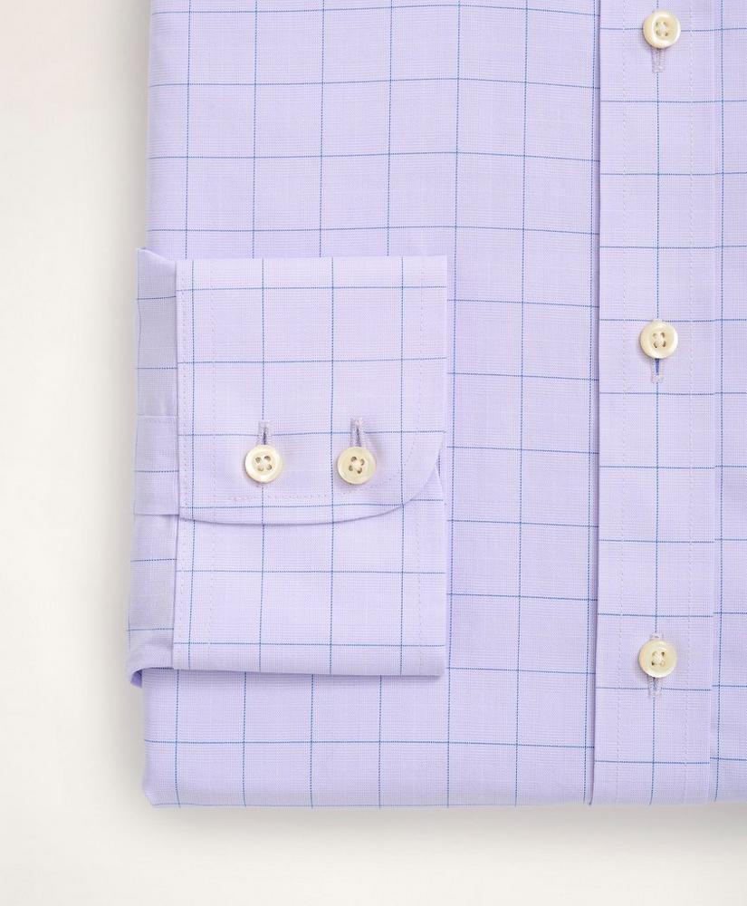 Madison Relaxed-Fit Dress Shirt, Non-Iron Ultrafine Twill Ainsley Collar Grid Check, image 4